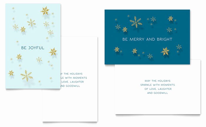Microsoft Birthday Card Templates Beautiful Golden Snowflakes Greeting Card Template Word &amp; Publisher