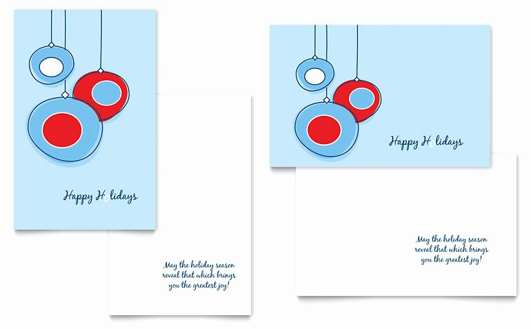 Microsoft Birthday Card Templates Unique Holiday ornament Balls Greeting Card Template Word