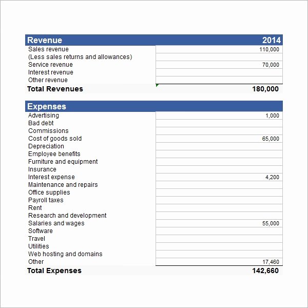 Microsoft Excel Income Statement Template Best Of Free 16 Free Sample In E Statement Templates In Pdf
