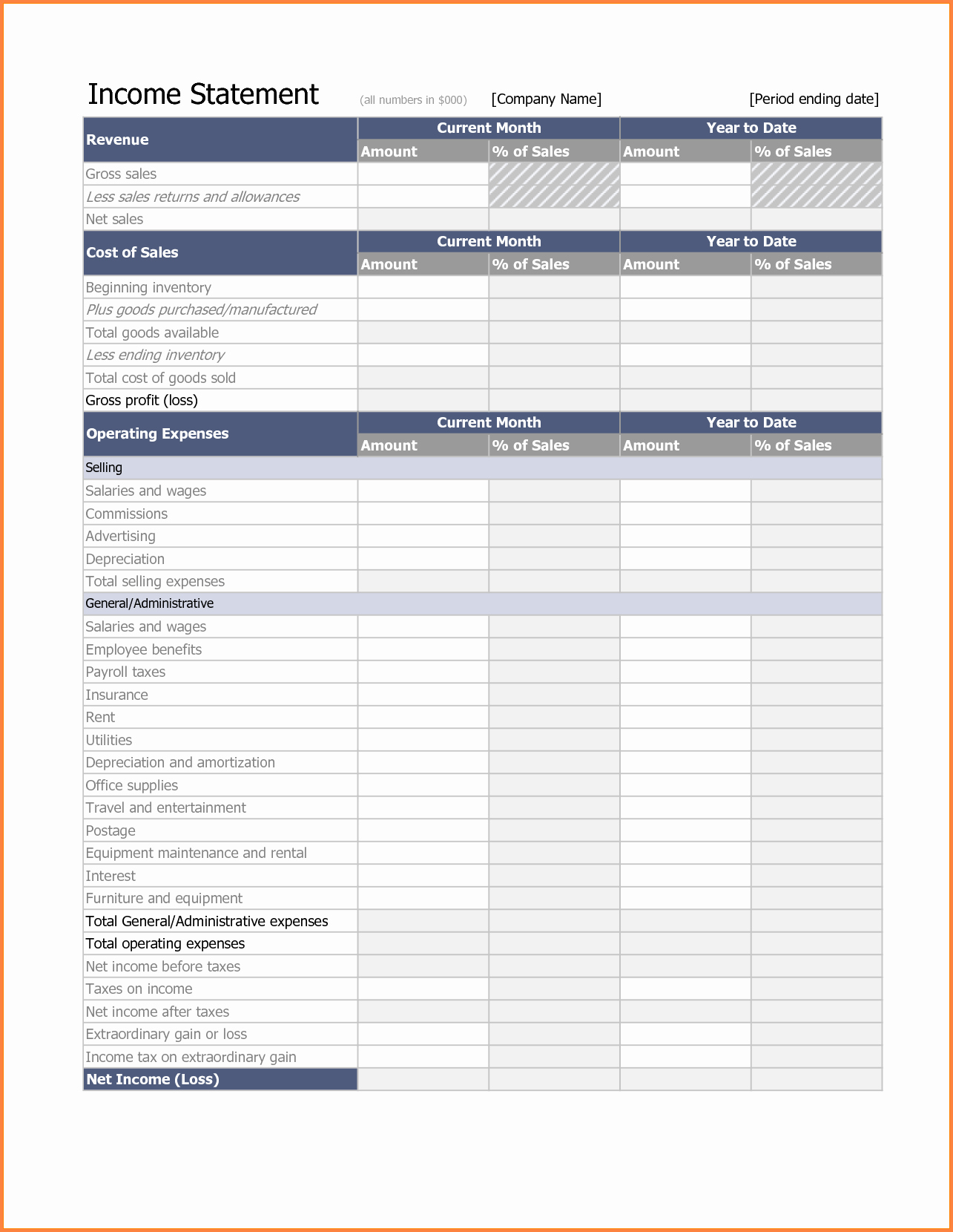 Microsoft Excel Income Statement Template Elegant 10 In E Statement Template Excel