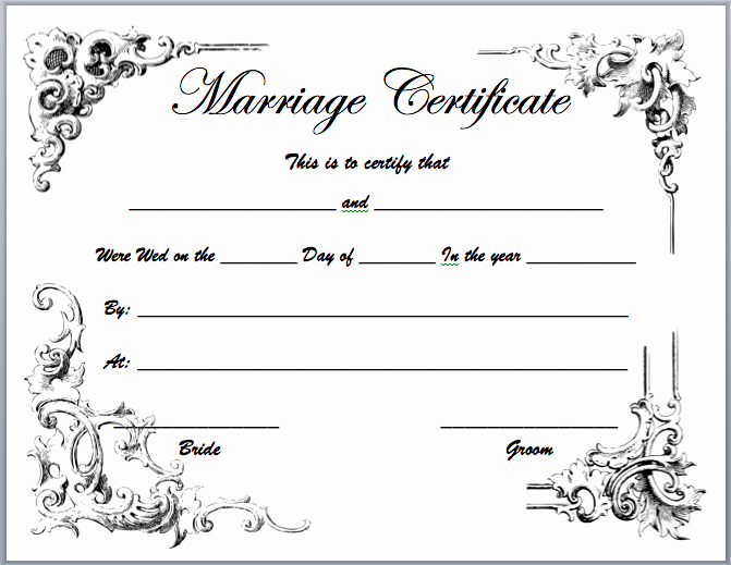 Microsoft Office Certificate Template Elegant Marriage Certificate Template Microsoft Word Templates