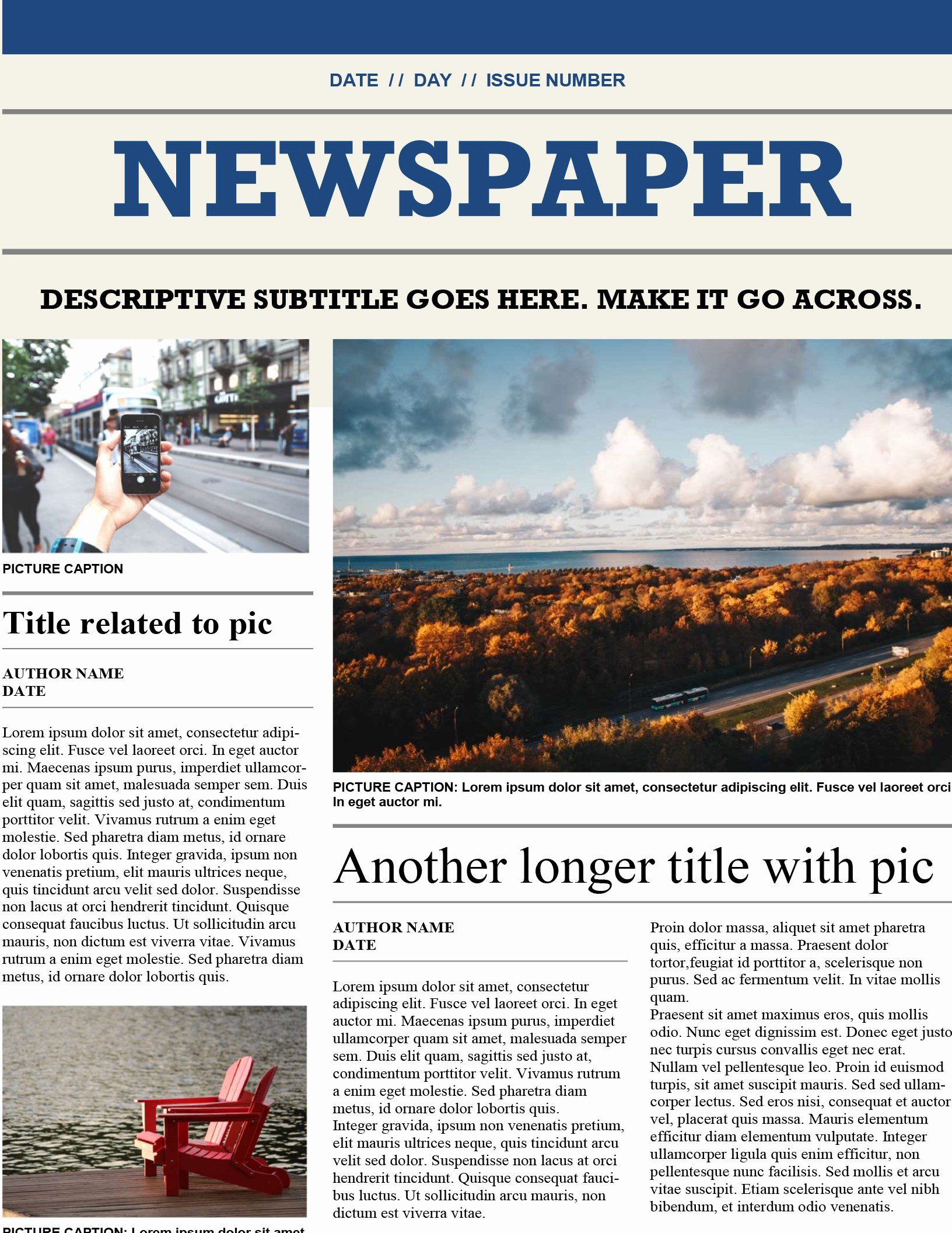 free word newspaper templates