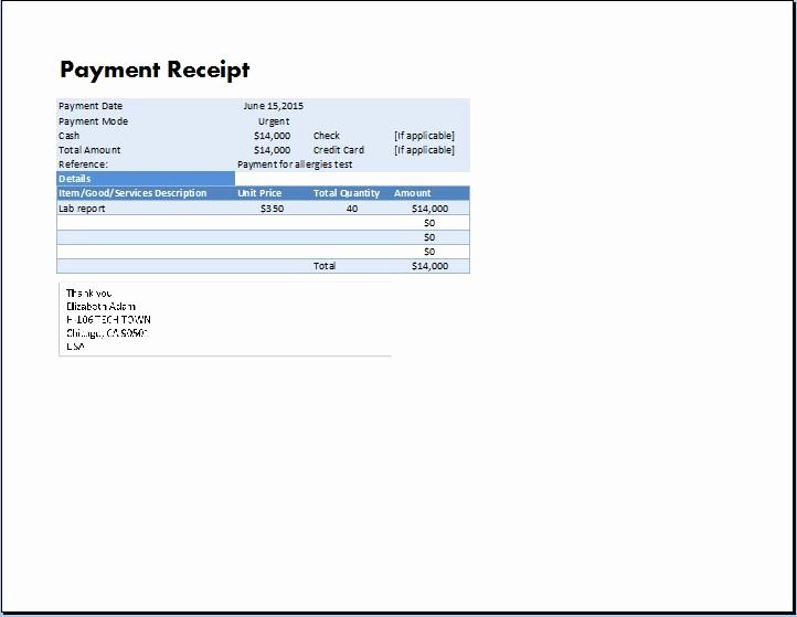 Microsoft Office Receipt Template Unique Ms Excel Payment Receipt Template