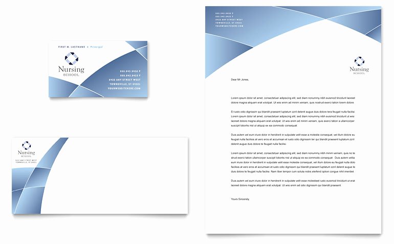 Microsoft Publisher Business Card Template Fresh Nursing School Hospital Business Card &amp; Letterhead