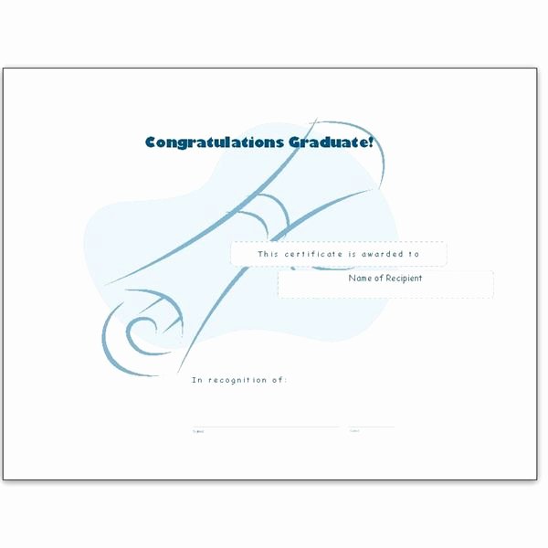 Microsoft Word Diploma Template Beautiful Congratulatory Graduation Certificates Free Downloads for