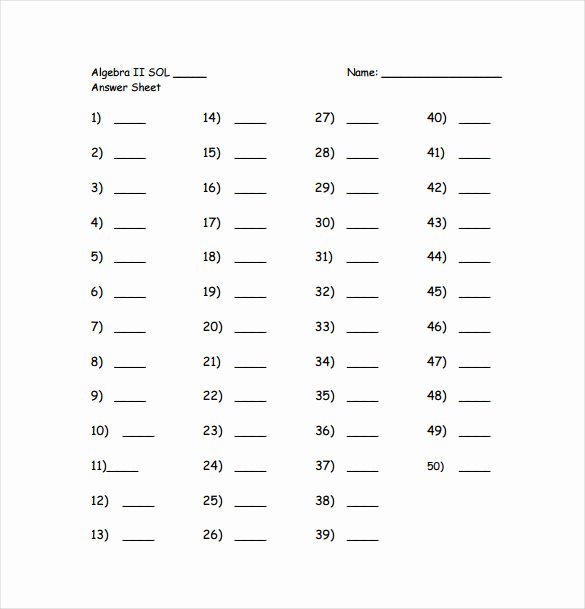 Microsoft Word Quiz Template Awesome 11 Printable Answer Sheet Templates Samples &amp; Examples
