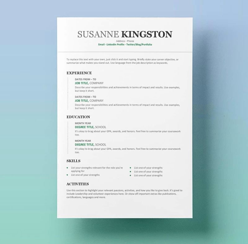 Microsoft Word Resume Example Luxury 15 Resume Templates for Word Free to Download