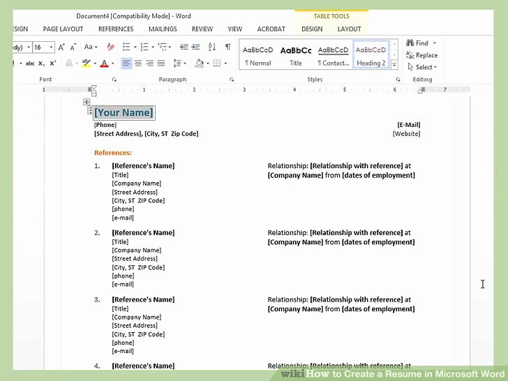 Microsoft Word Resume Example Unique How to Create A Resume In Microsoft Word with 3 Sample