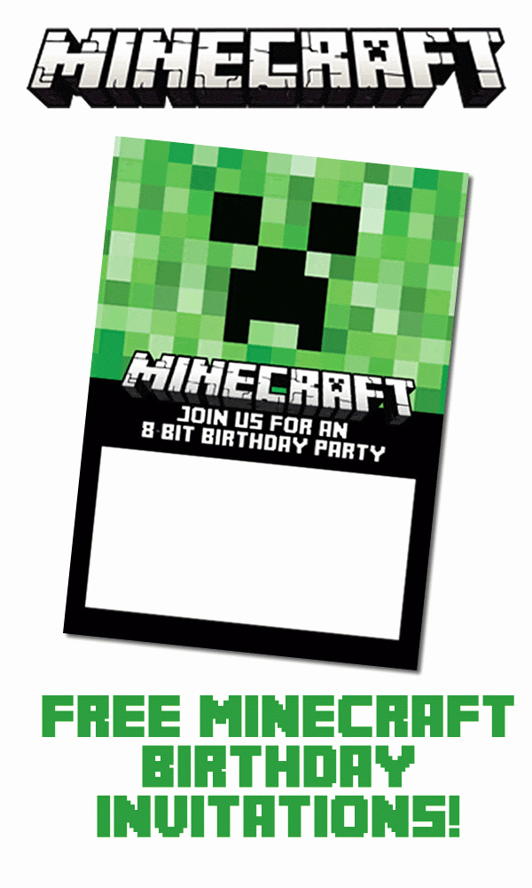 Minecraft Birthday Invite Template Elegant Free Minecraft Birthday Invitations Personalize for