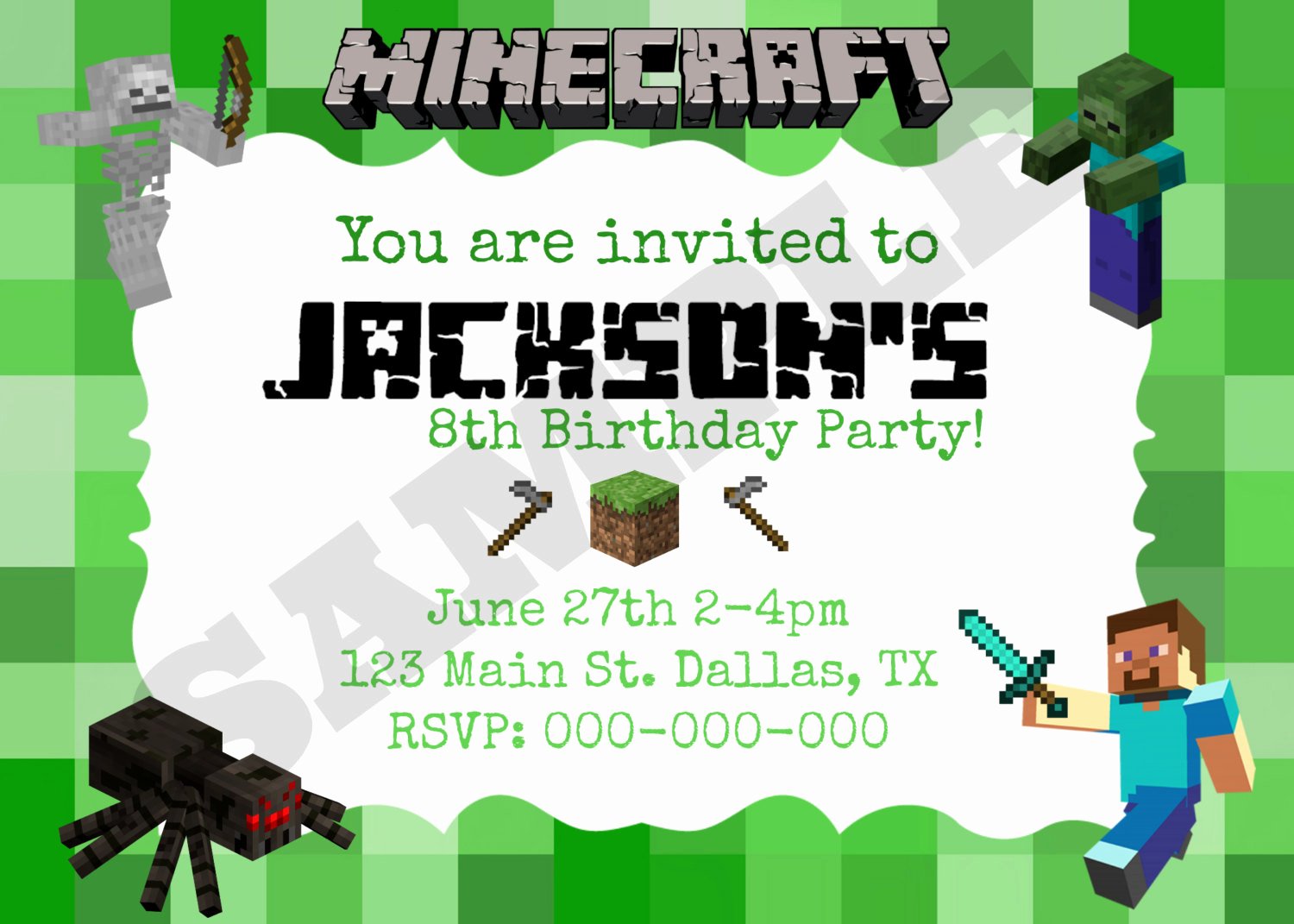 Minecraft Birthday Invite Templates New 40th Birthday Ideas Minecraft Birthday Invitation