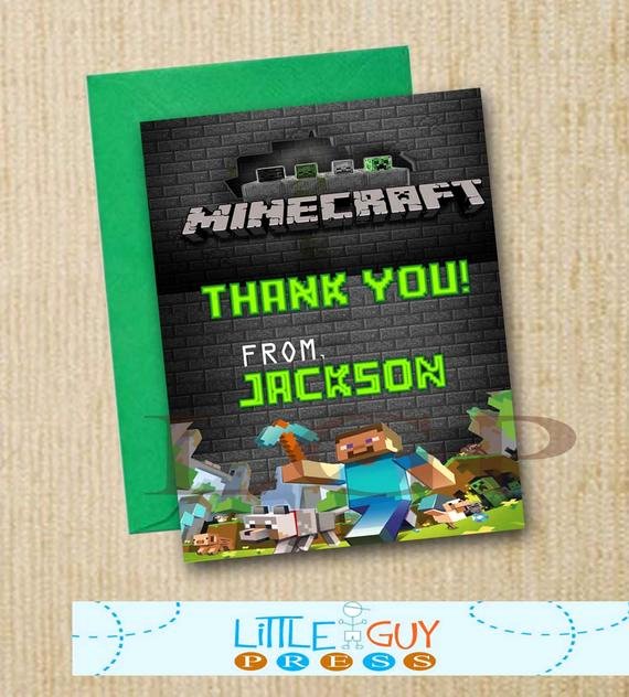 Minecraft Thank You Cards Lovely Unavailable Listing On Etsy