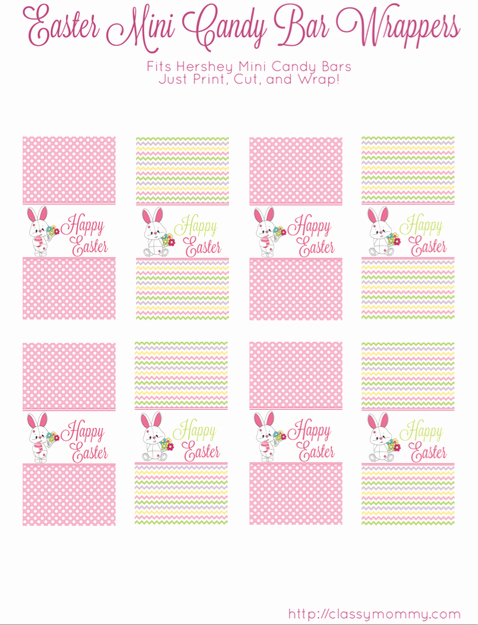 Mini Candy Bar Wrapper Template Inspirational Free Printable Easter Candy Bar Wrappers Classy Mommy