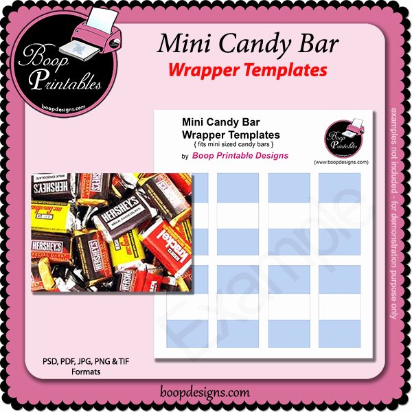 Mini Candy Bar Wrapper Template Lovely Mini Sized Candy Bar Template Wraps by Boop Printable