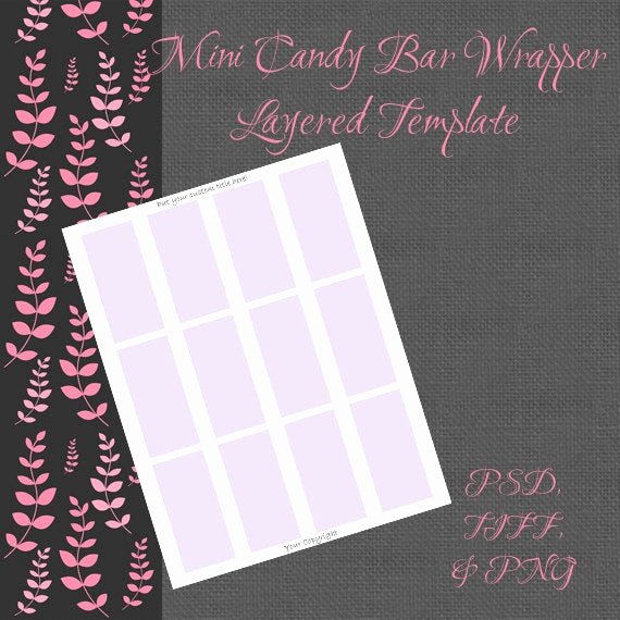 Mini Candy Wrapper Templates Awesome Mini Candy Bar Wrappers Digital Template by Artistryathome