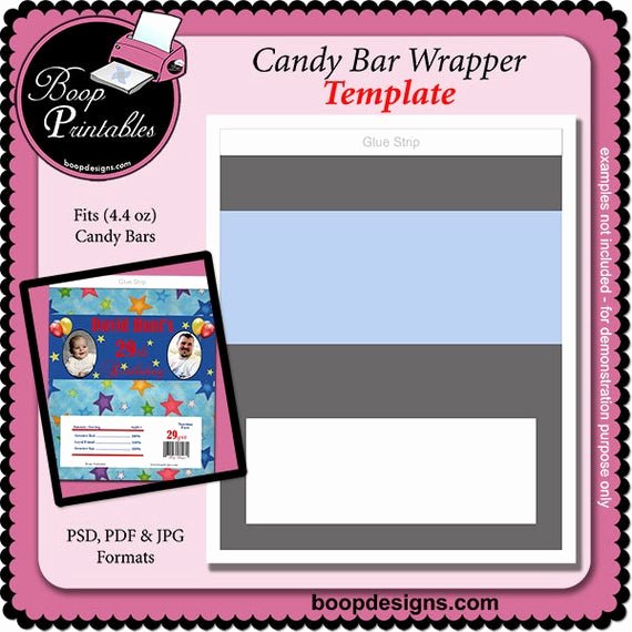 Mini Candy Wrapper Templates Luxury Candy Bar Wrapper Gift or Party Favor Template 4 4oz by