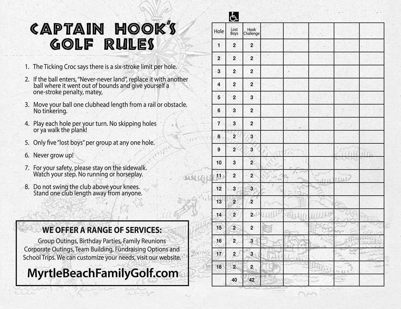 Mini Golf Score Card Best Of Captain Hook S Myrtle Beach Family Golf Myrtle Beach Sc