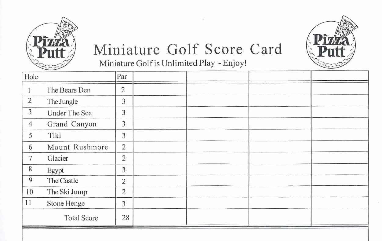 Mini Golf Score Card Best Of Score Cards Of Crazy Golf Miniature Golf and Adventure