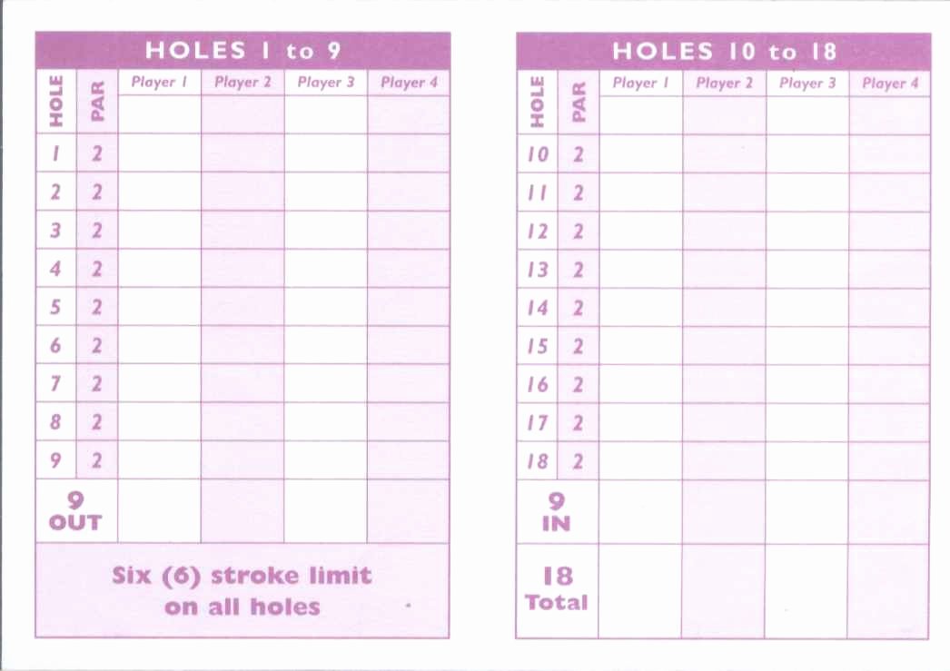 Mini Golf Score Card Elegant Score Cards Of Crazy Golf Miniature Golf and Adventure