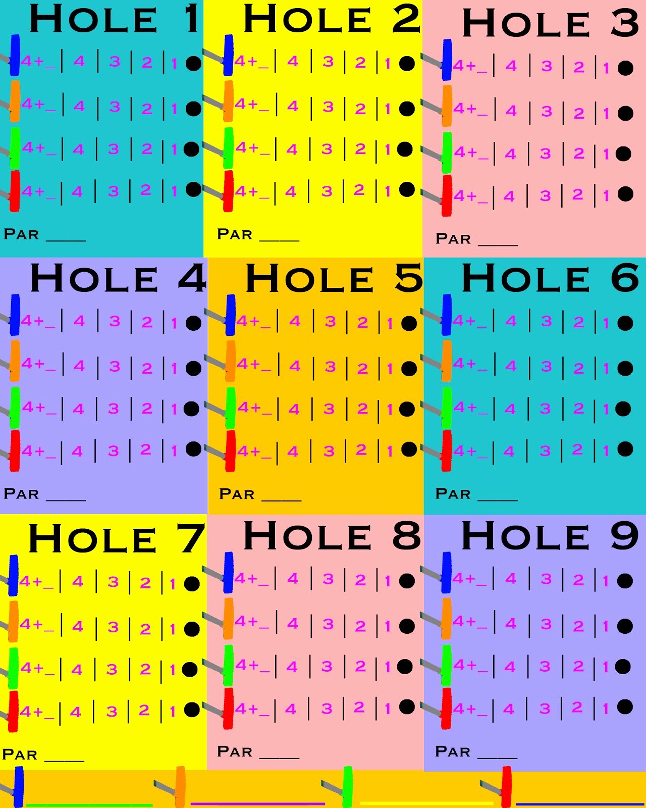 Mini Golf Score Card Inspirational Calebvanderlugtgraphicdesign Mini Golf Scorecard Color