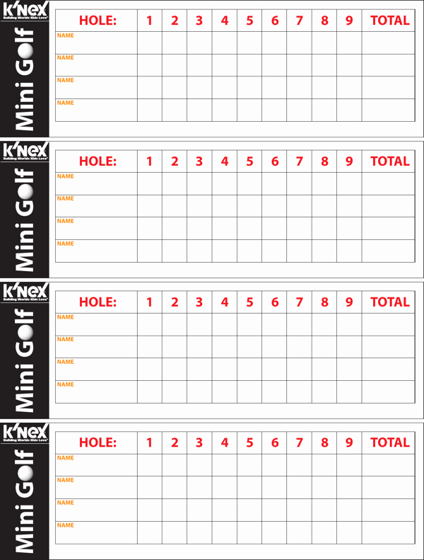 Mini Golf Score Card New Download Mini Golf Scorecard for Free formtemplate