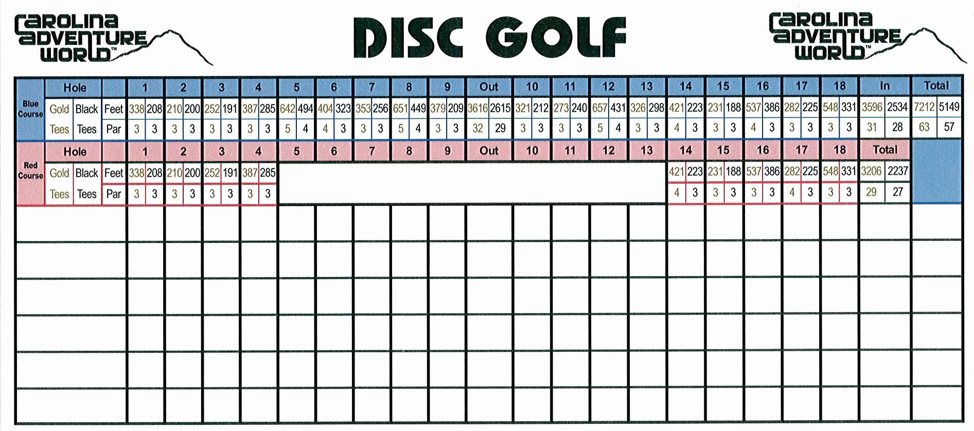 Mini Golf Score Cards Fresh Golf Scorecard Template