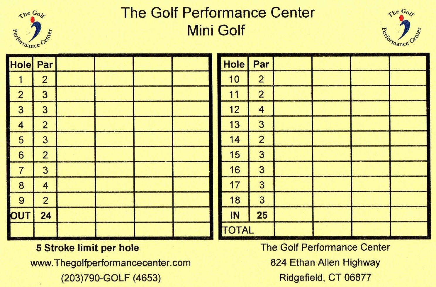 Mini Golf Score Cards New Score Cards Of Crazy Golf Miniature Golf and Adventure