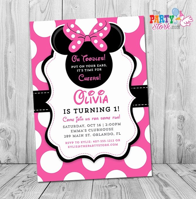 Minnie Mouse 1st Birthday Invitation Awesome Minnie Mouse 1st Birthday Invitations Printable Girls Party