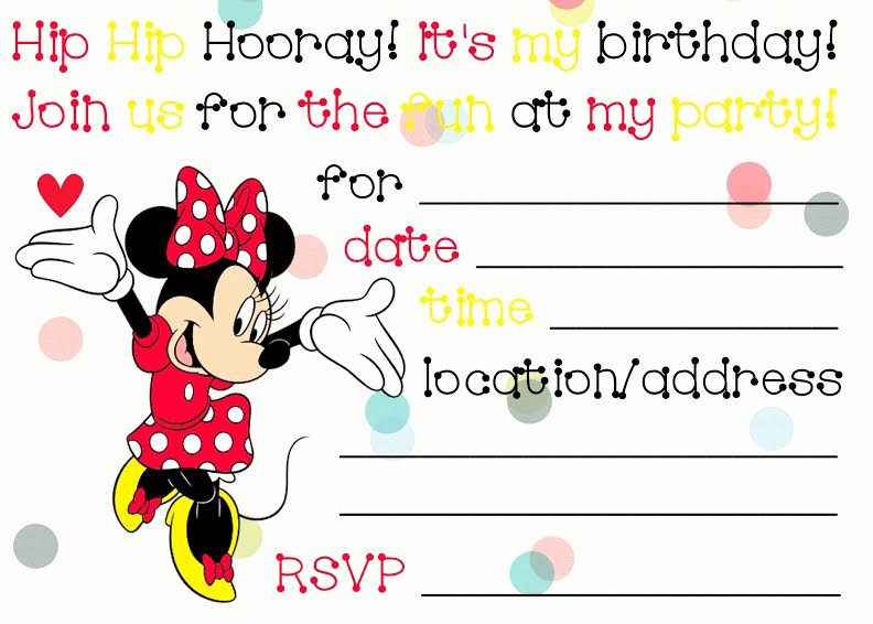 Minnie Mouse Blank Invitation Awesome Free Birthday Invitations to Print