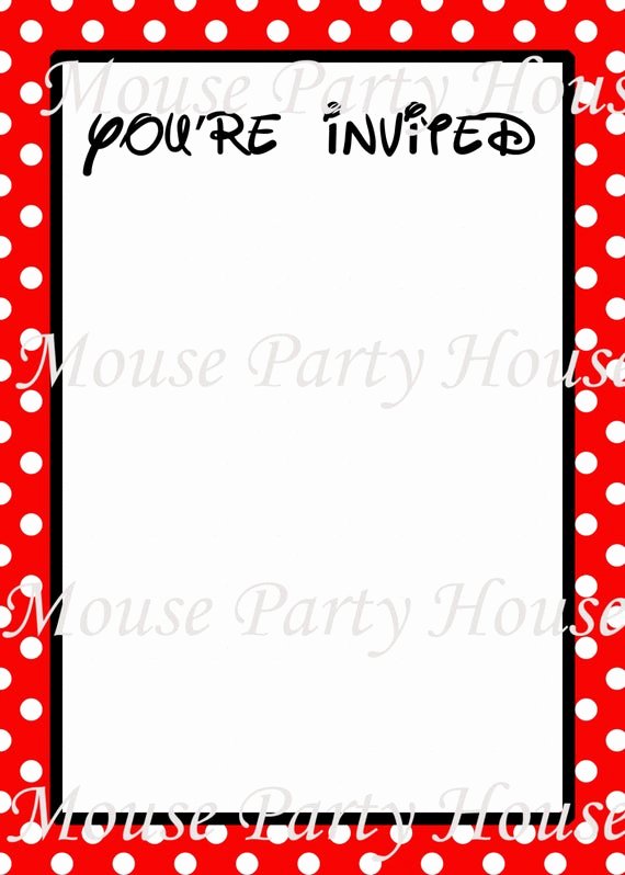 Minnie Mouse Blank Invitation Best Of Etsy Your Place to and Sell All Things Handmade