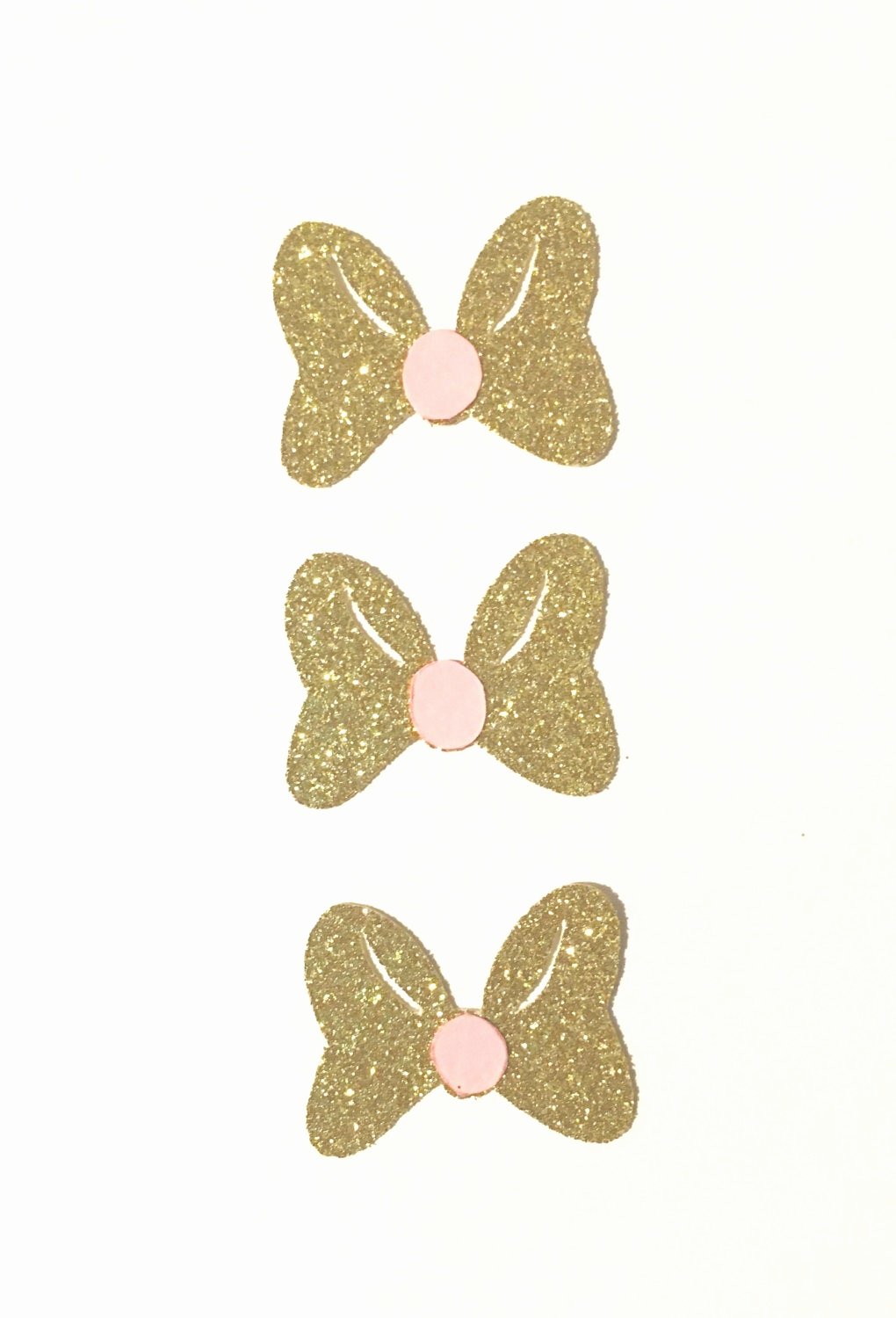 Minnie Mouse Bow Cut Out Luxury Minnie Mouse Inspired Gold and Pink Bows Paper Cut Outs