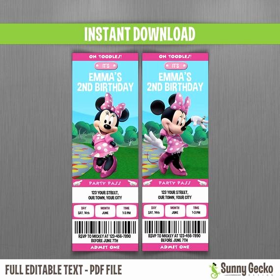 Minnie Mouse Clubhouse Invitations Elegant Disney Minnie Mouse Mickey Mouse Clubhouse Birthday