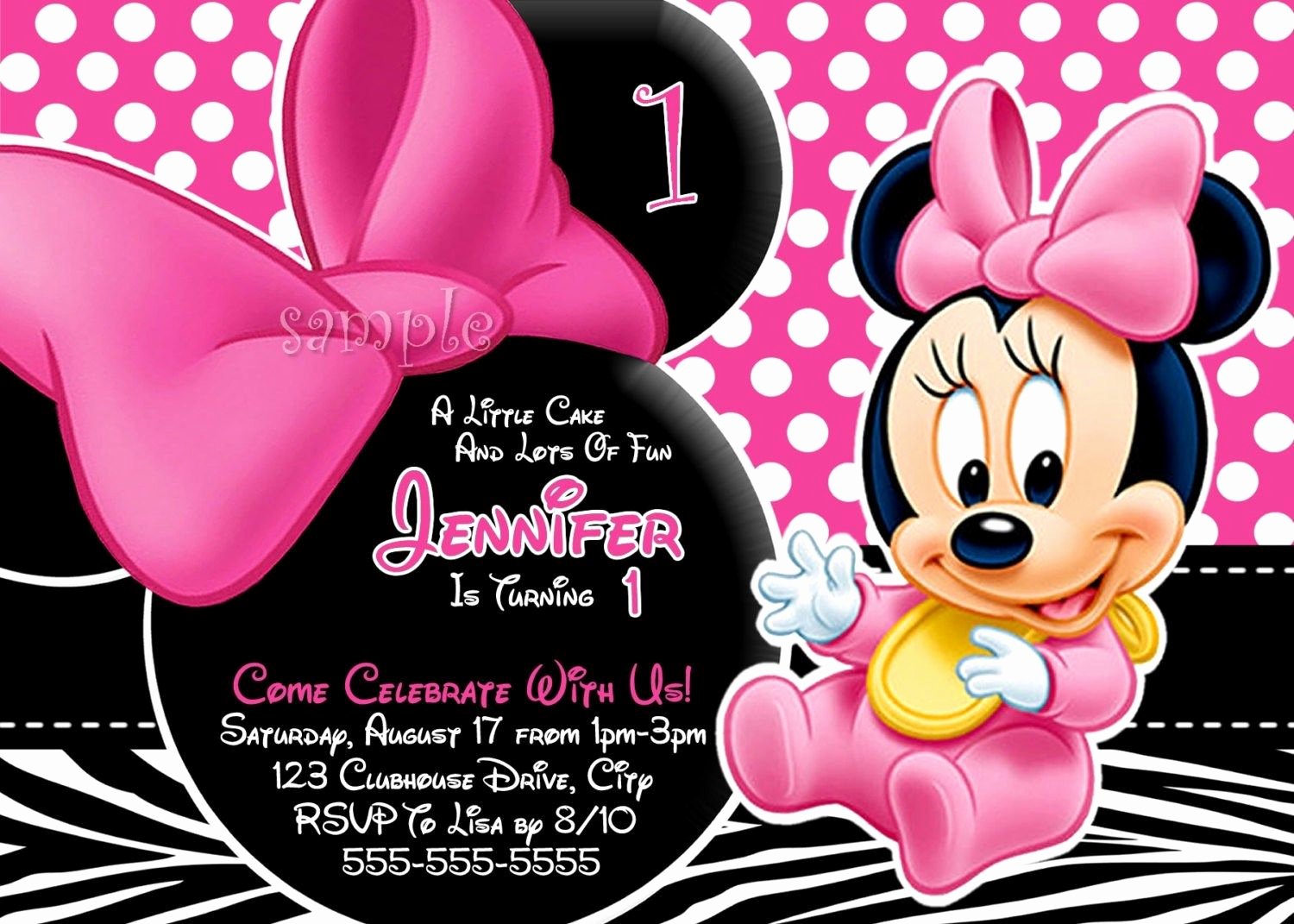 Minnie Mouse Invitations Free Best Of Free Minnie Mouse Invitation Template Minnie Mouse First