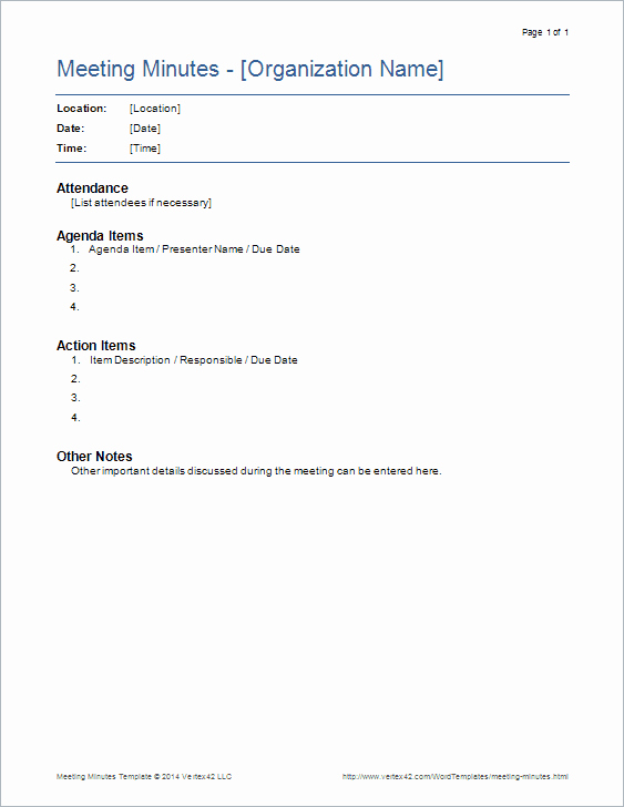 Minute Of the Meeting format Best Of Meeting Minutes Templates for Word