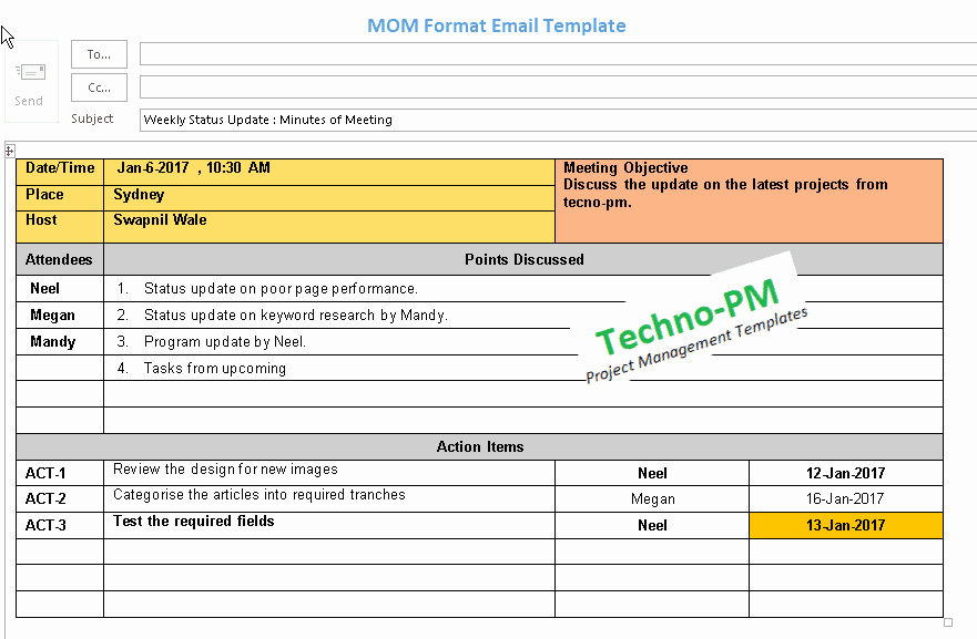 Minutes Of Meeting Email Fresh Mom format Template 4 Types Download Free Project
