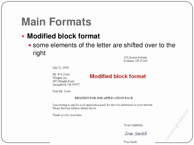 Modified Block Letter format Luxury the Business Letter