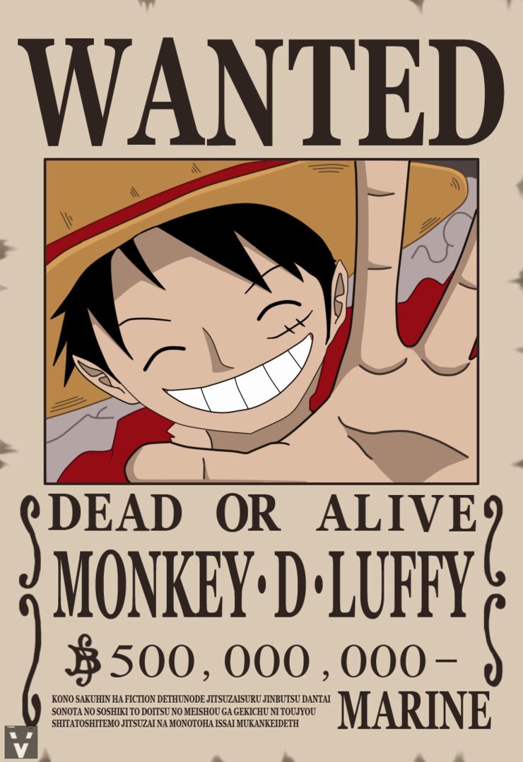 Monkey D Luffy Wanted Poster Inspirational E Piece Wanted Poster Luffy