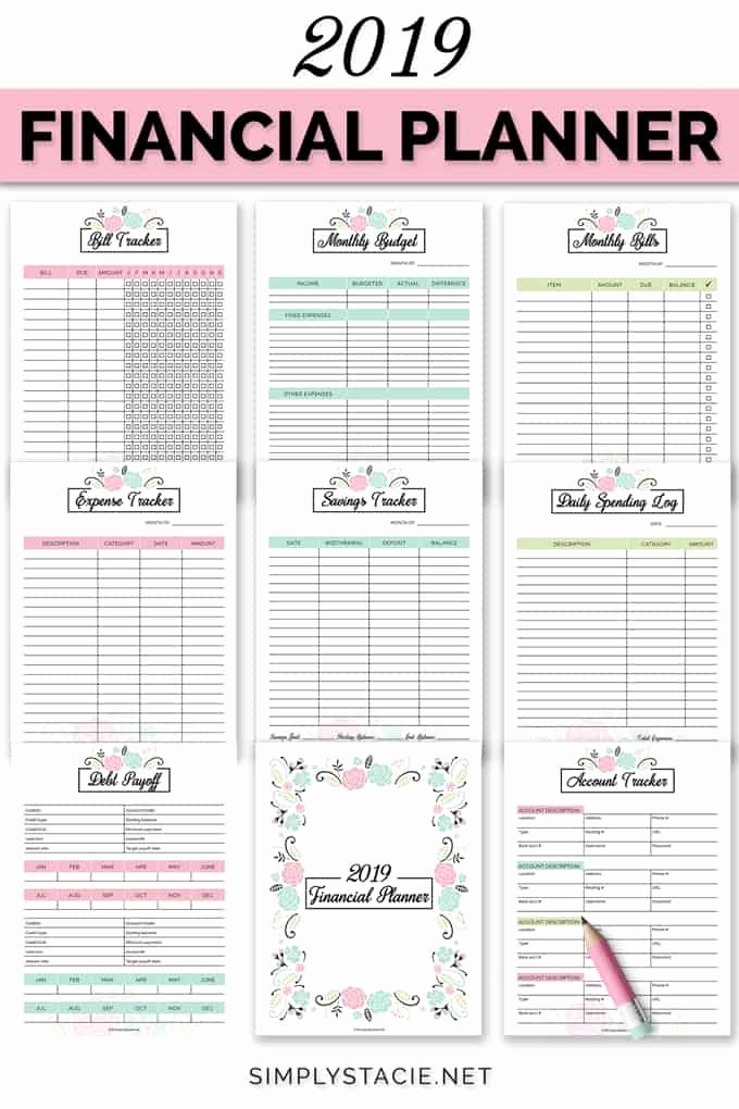 Monthly Budget Calendar Printable New 2019 Financial Planner Free Printable Simply Stacie