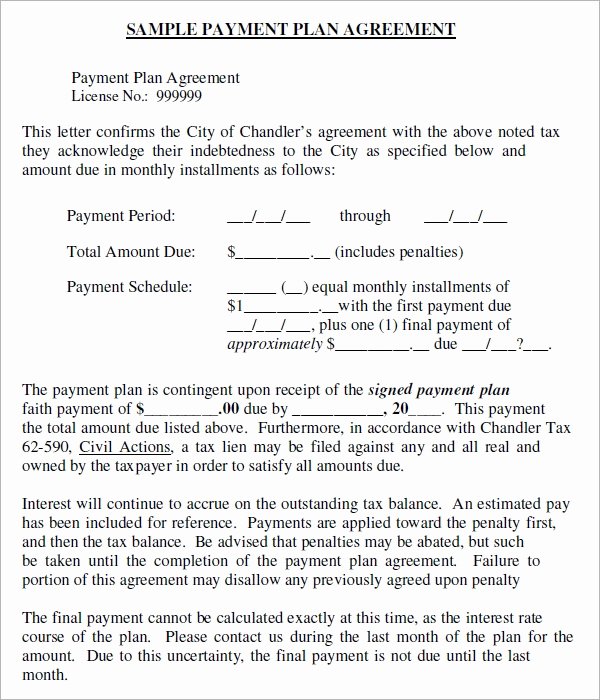 Monthly Payment Plan Template Awesome Installment Agreement 5 Free Pdf Download