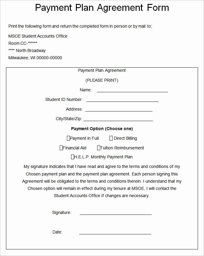 Monthly Payment Plan Template Luxury 37 Exclusive Payment Agreement form Ei X