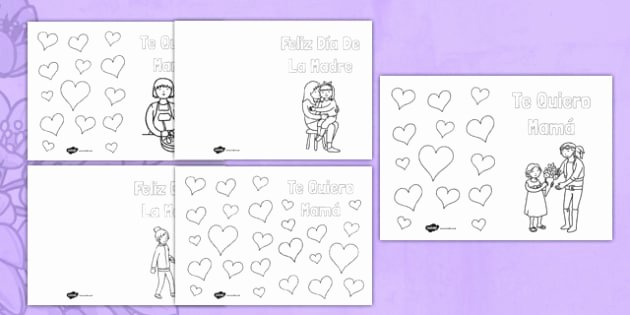 Mothers Day Card Template Unique Tarjeta Para Colorear El Da De La Madre Mother S Day