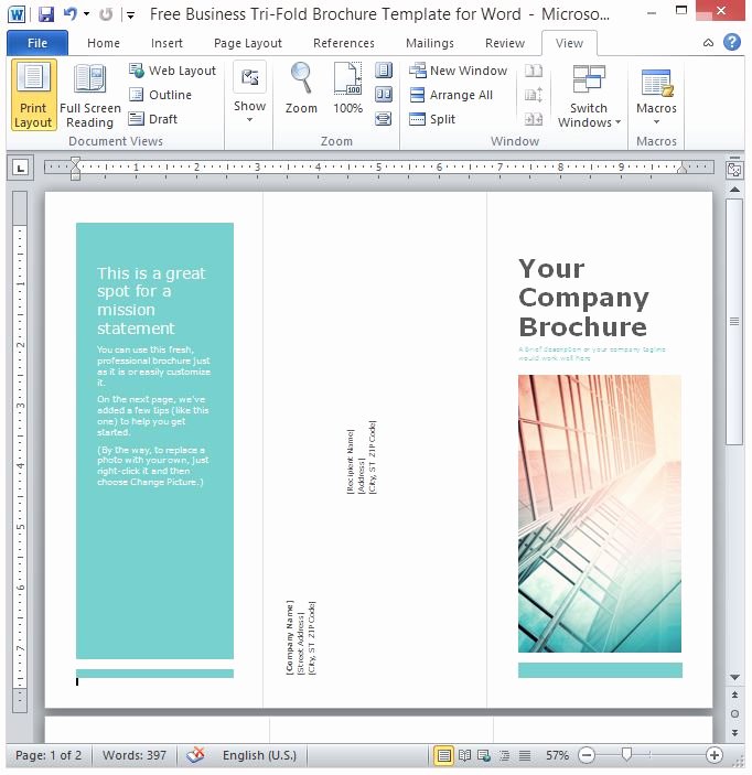 Ms Word Flyer Template Free Lovely Free Business Tri Fold Brochure Template for Word