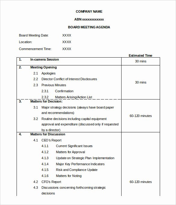 Ms Word Meeting Agenda Template Awesome 50 Meeting Agenda Templates Pdf Doc