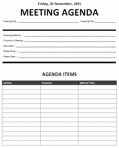 Ms Word Meeting Agenda Template Elegant 15 Meeting Agenda Templates Excel Pdf formats