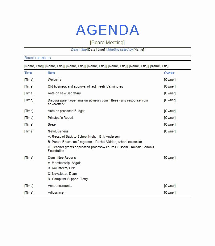 Ms Word Meeting Agenda Template Inspirational 51 Effective Meeting Agenda Templates Free Template