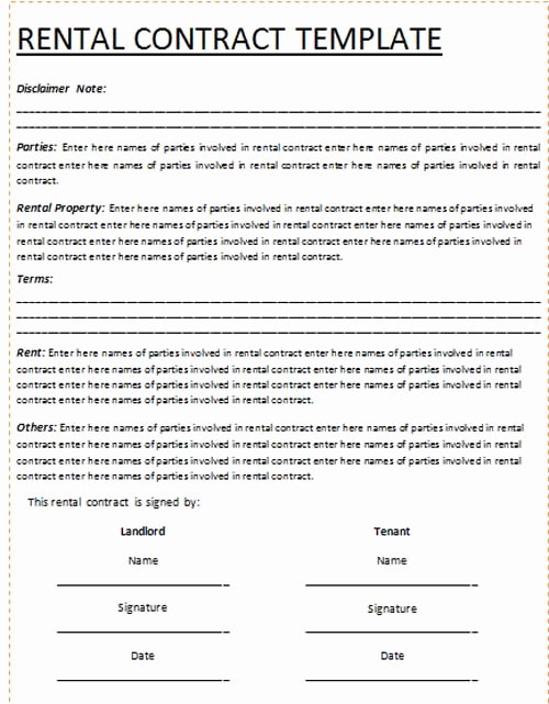 Ms Word Rental Agreement Template Awesome Best S Of Microsoft Word Rental Lease Agreement