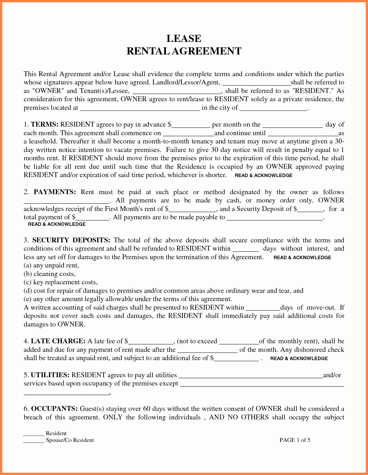 Ms Word Rental Agreement Template Lovely 4 Residential Lease Agreement Template Word