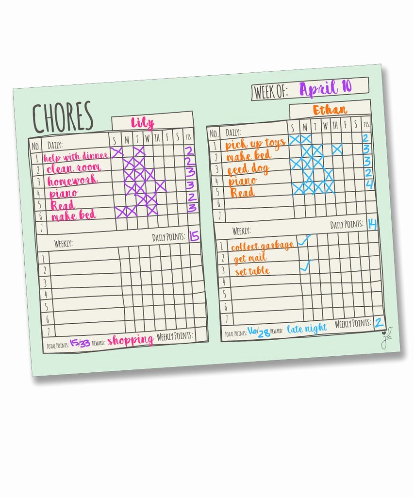 Multiple Child Chore Chart Beautiful Chore Chart for Multiple Kids – Jennakate