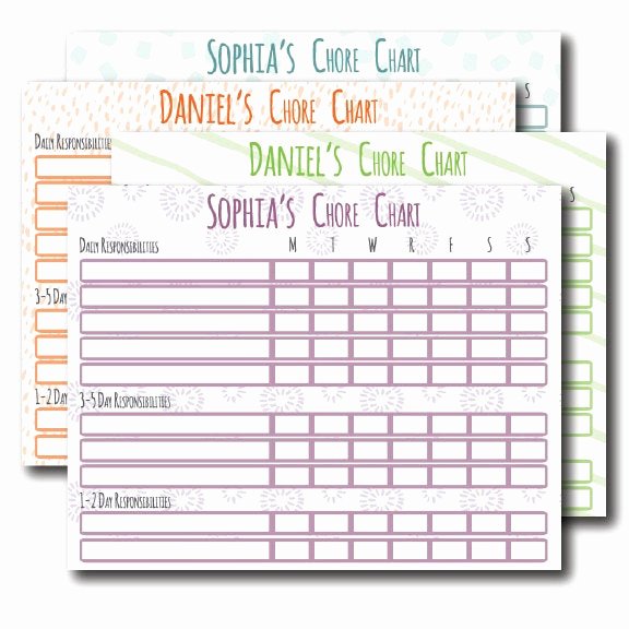Multiple Child Chore Chart Beautiful Chore Chart Reward Chart Editable Pdf Printable Instant