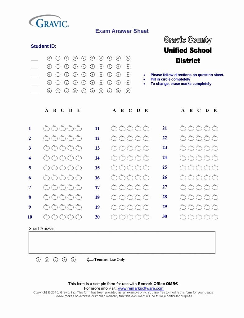 Multiple Choice Answer Sheet Elegant October Sample form with Pumpkin Answer Choices for Your