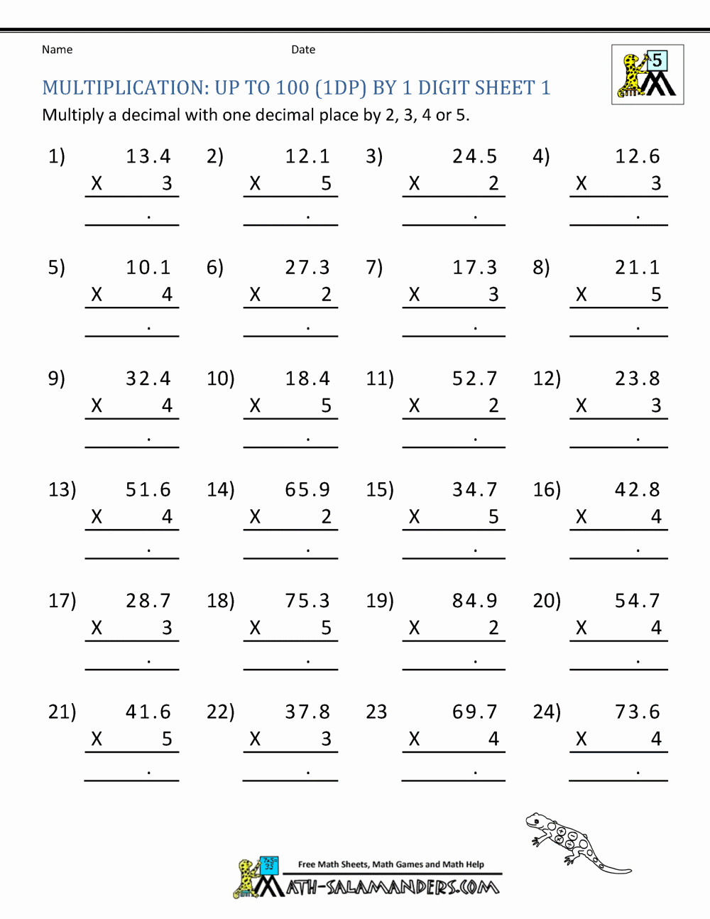 Multiplication and Division Worksheets Elegant Printable Multiplication Sheets 5th Grade